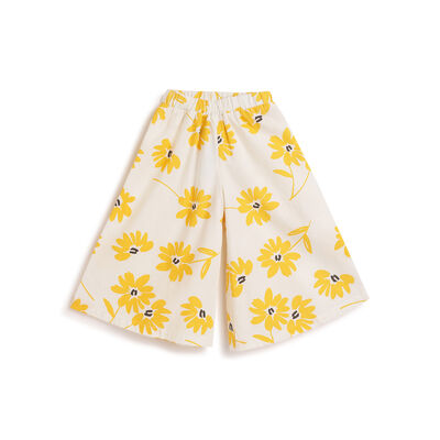 Girls White and Yellow Floral Trouser